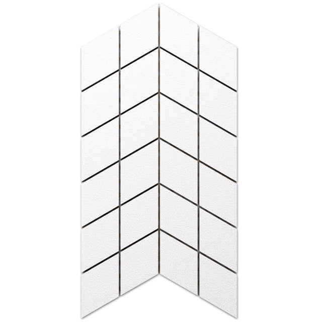 Mosaico en gres sobre malla para baño o cocina 17.2 cm x 29.8 cm - White sugar arrow