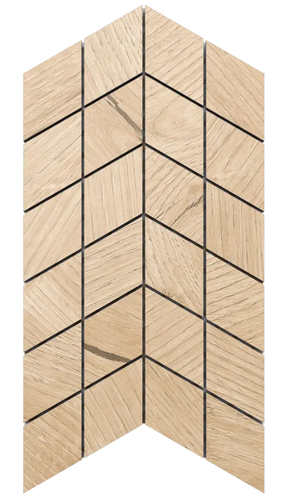 Mosaico in gres su rete per bagno o cucina 17.2 cm x 29.8 cm - Maple duo chevron