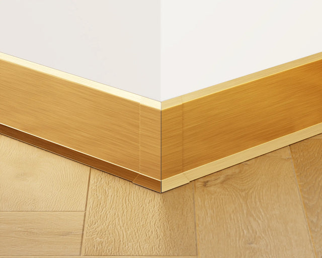Skirting Board F and accessories in steel 270 cm - Satin gold