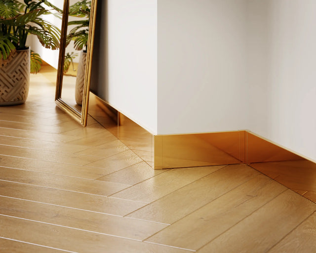 FC skirting board and accessories in steel 270 cm - Glossy gold