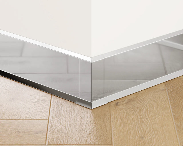 Battiscopa F e accessori in acciaio 270 cm - argento lucido