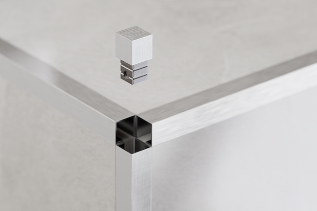 Finition angulaire pour profils en acier inoxydable rectifiés QS argent satiné rectifié