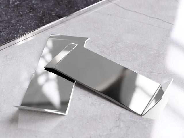 Battiscopa F e accessori in acciaio 270 cm - argento lucido