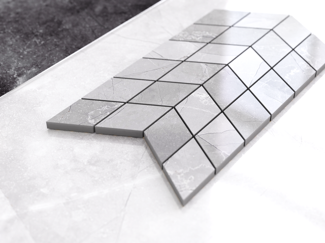 Mosaico de gres en red para baño o cocina 17.2 cm x 29.8 cm - Chevron roto