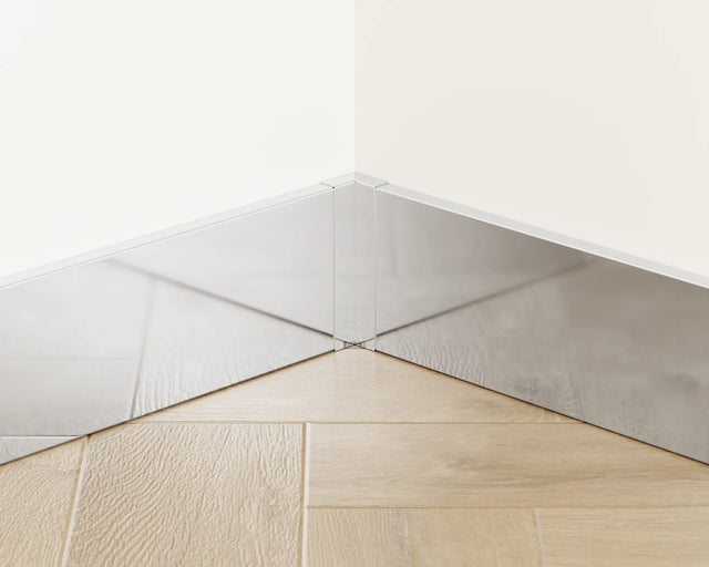 FC skirting board and accessories in steel 270 cm - Glossy silver