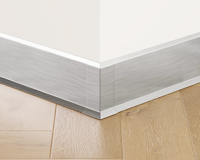 Sockelleiste F und Zubehör aus Stahl 270 cm - Satin Silber