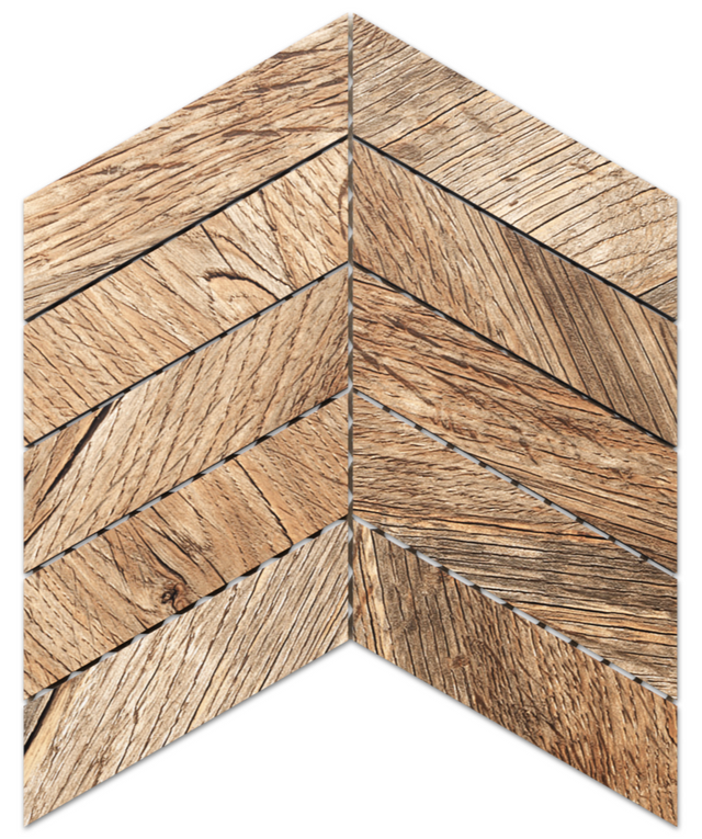 Mosaico in gres su rete per bagno o cucina 24.6 cm x 25.2 cm - Old spruce