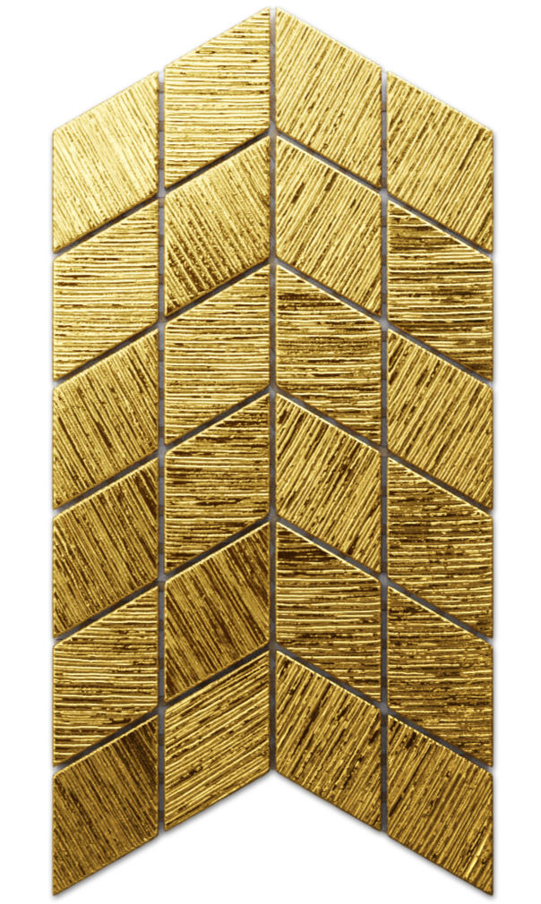 Mosaico in vetro su rete per bagno o cucina 17.2 cm x 29.8 cm - Mini totem chevron