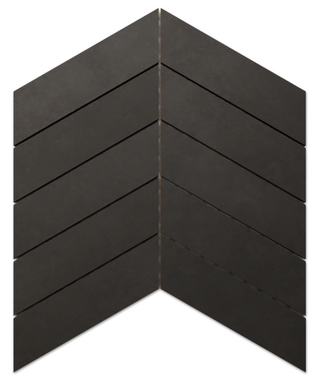 Mosaico in gres su rete per bagno o cucina 24.6 cm x 25.2 cm - Black matt spruce