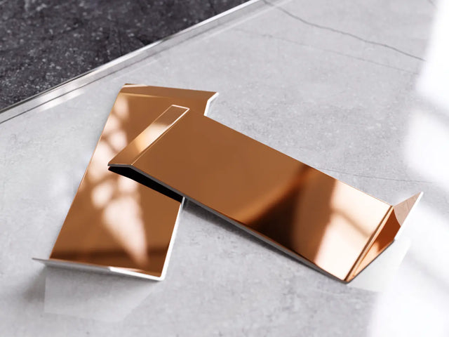 Battiscopa F e accessori in acciaio 270 cm - Rame lucido