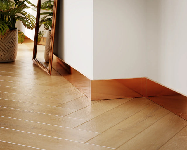 FC skirting board and accessories in steel 270 cm - Polished copper
