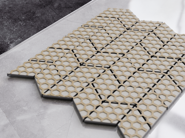 Glass mosaic on mesh for bathroom or kitchen 26.5 cm x 30.5 cm - Magic silver chevron