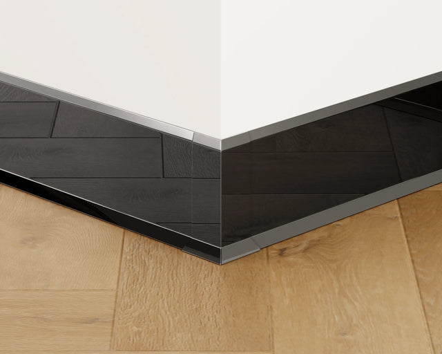 Zócalo F y accesorios en acero 270 cm - Negro brillante