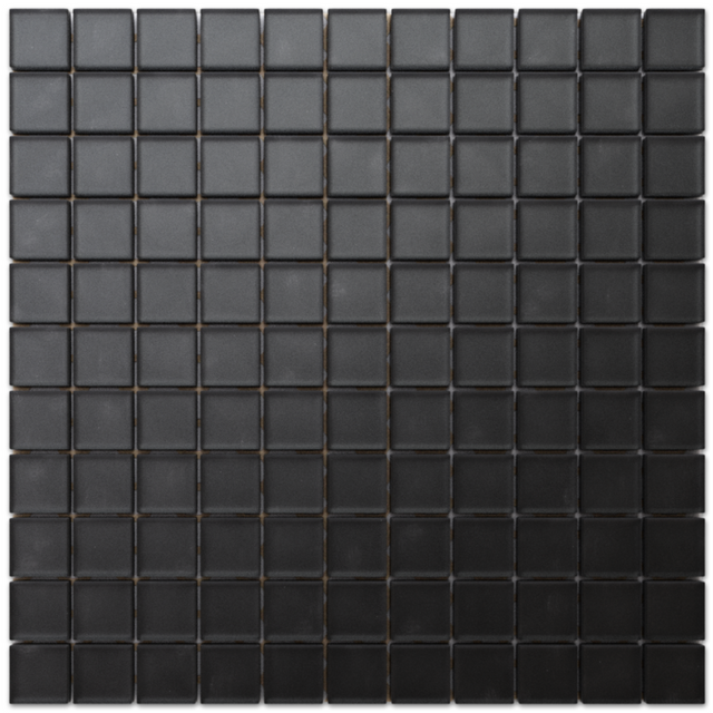 Mosaico in vetro su rete per bagno o cucina 30 cm x 30 cm - Velvet black