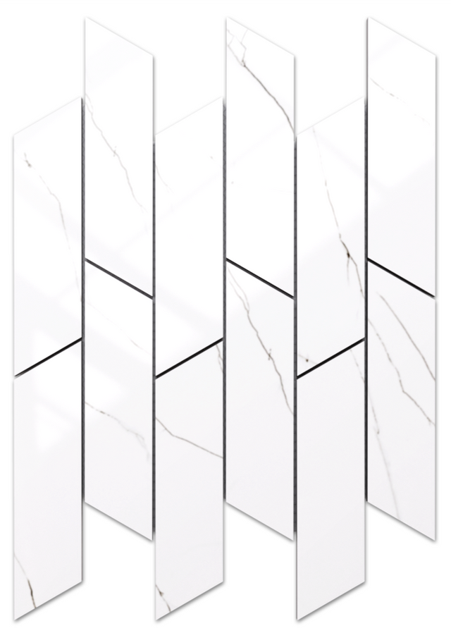 Mosaico in gres su rete per bagno o cucina 25.3 cm x 28.6 cm - Marble pahoehoe