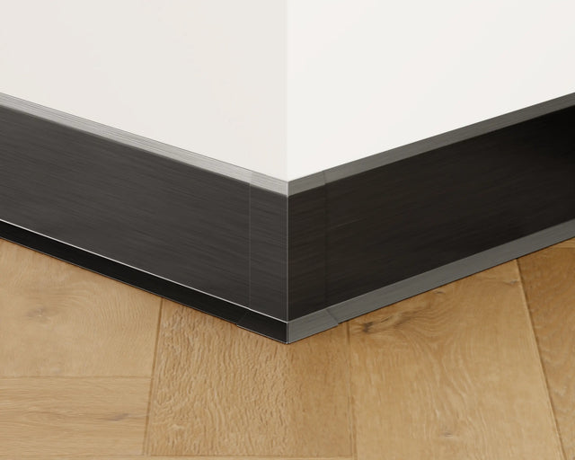 Skirting Board F and accessories in steel 270 cm - Satin black