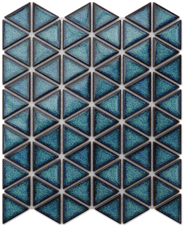 Keramikmosaik auf Netz für Bad oder Küche 26,3 cm x 30,3 cm - Adriatische dreieckige Decke