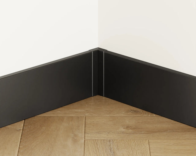 FC Sockelleisten und Zubehör aus Stahl 270 cm - Matt Schwarz Pulverbeschichtung RAL 9005