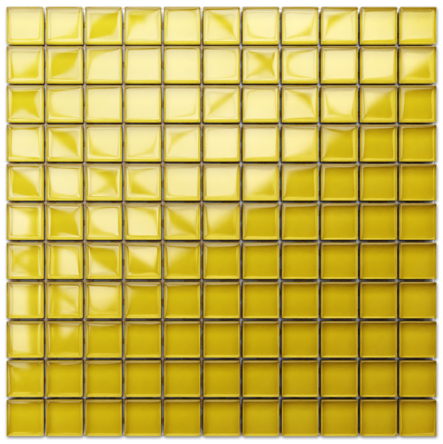 Mosaïque en verre sur filet pour salle de bain ou cuisine 30 cm x 30 cm - Tournesol