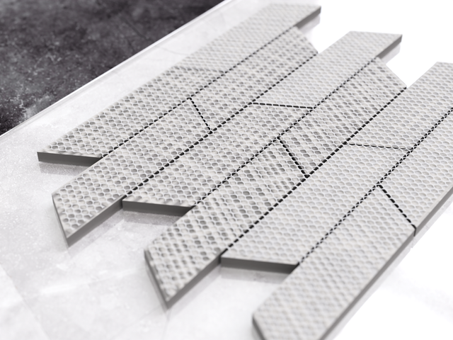 Mosaic in gres on mesh for bathroom or kitchen 25.3 cm x 28.6 cm - Pahoehoe Lava