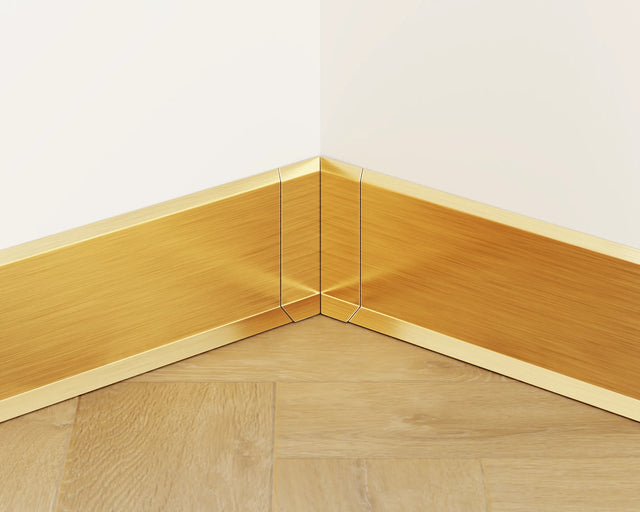 Skirting Board F and accessories in steel 270 cm - Satin gold