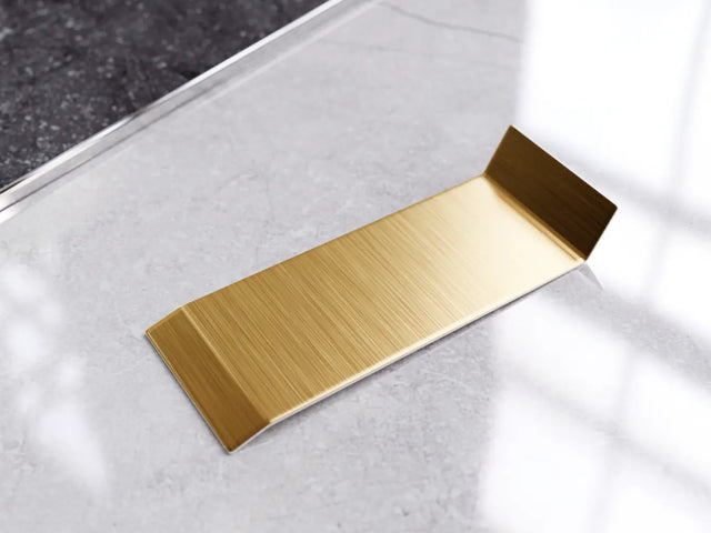 Skirting Board F and accessories in steel 270 cm - Satin gold
