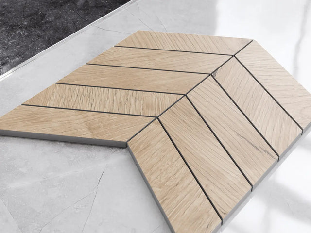 Mosaico in gres su rete per bagno o cucina 24.6 cm x 25.2 cm - Urban Wood