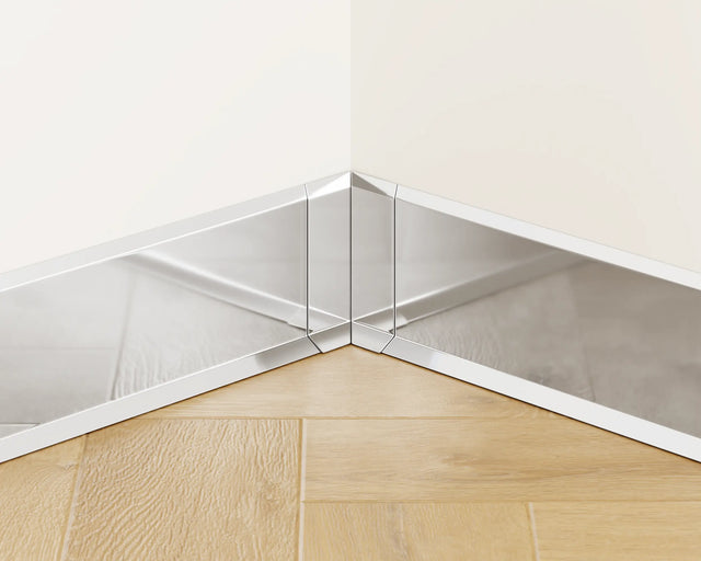 Battiscopa F e accessori in acciaio 270 cm - argento lucido