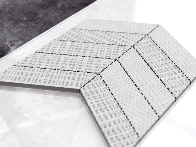 Mosaic in gres on net for bathroom or kitchen 24.6 cm x 25.2 cm - Marble spruce