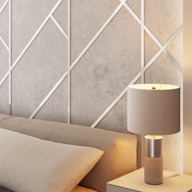 Striscia I in acciaio inossidabile decorativa per pareti argento satinato