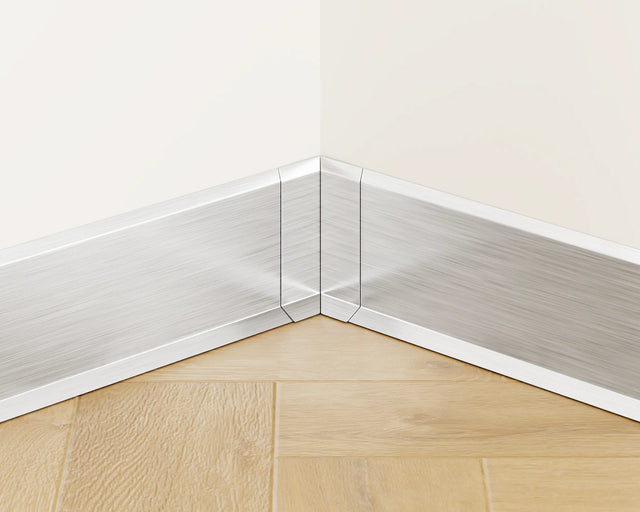 Sockelleiste F und Zubehör aus Stahl 270 cm - Satin Silber