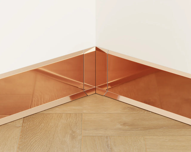 Battiscopa F e accessori in acciaio 270 cm - Rame lucido