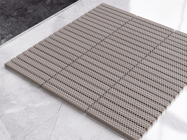 Mosaic on ceramic mesh for bathroom or kitchen 29.0 cm x 28.2 cm - White bamboo