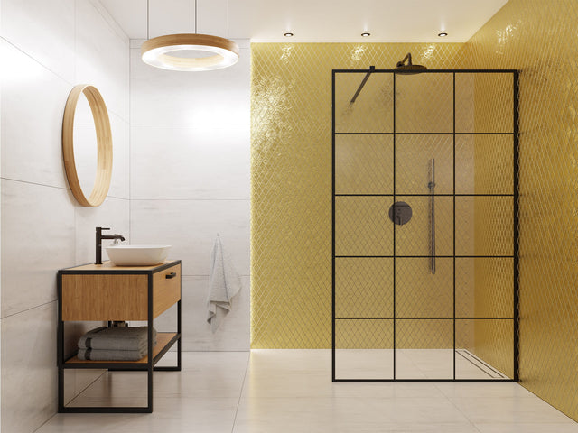 Mosaico in vetro su rete per bagno o cucina 26.5 cm x 30.5 cm - Gold lake