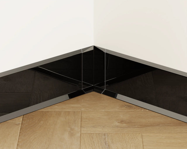 Zócalo F y accesorios en acero 270 cm - Negro brillante