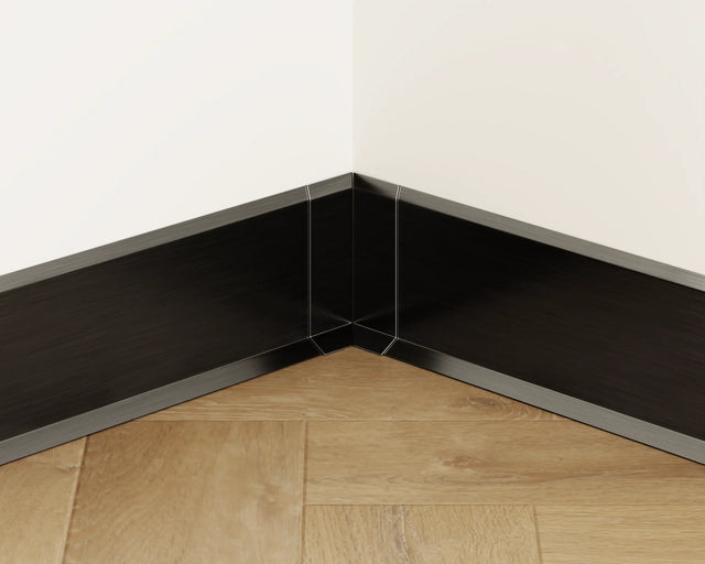 Skirting Board F and accessories in steel 270 cm - Satin black