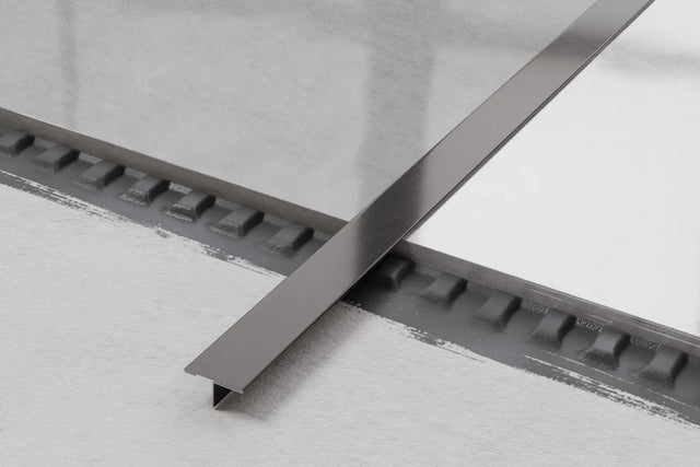 Profil décoratif en T pour joint de raccord en acier inoxydable - Gunmetal