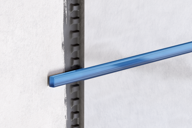 Bande de verre décorative pour salle de bain ou cuisine bleue - 1,5 cm