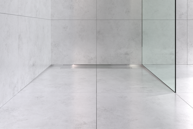 LC shower profile floor-mounted front silver gloss