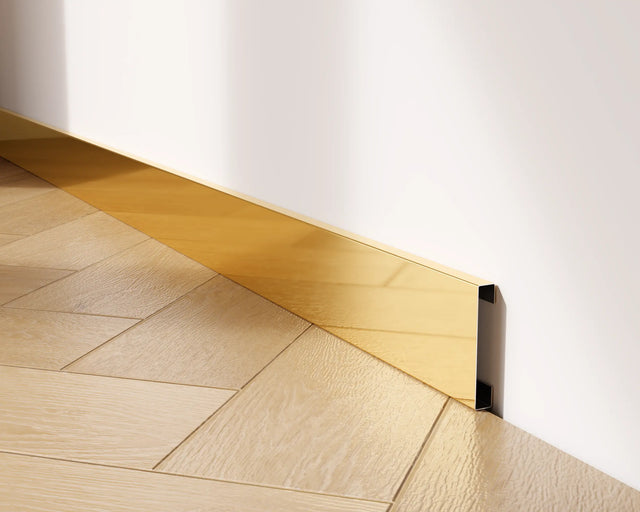 FC skirting board and accessories in steel 270 cm - Glossy gold