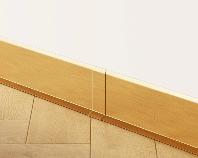 Skirting Board F and accessories in steel 270 cm - Satin gold