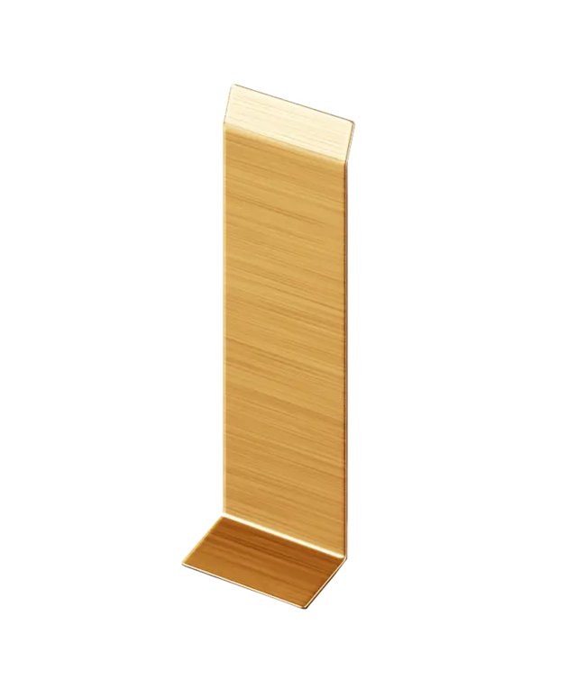 Skirting Board F and accessories in steel 270 cm - Satin gold