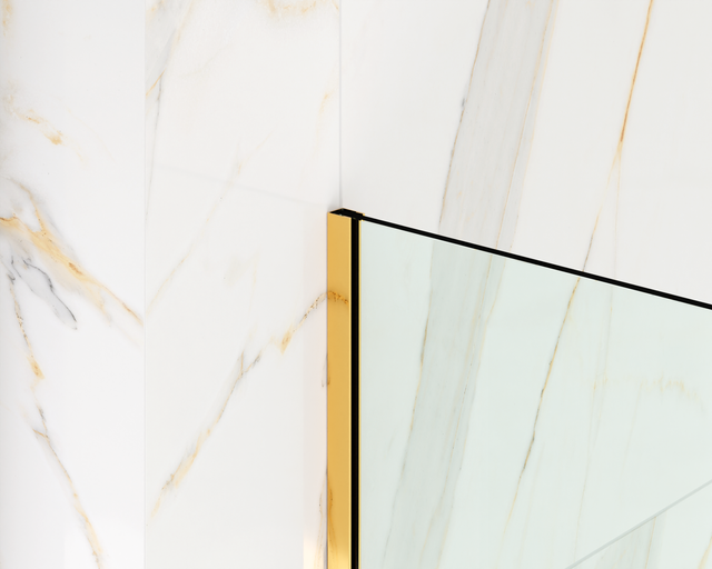 Profil LM douche fixation verre en acier inoxydable or brillant