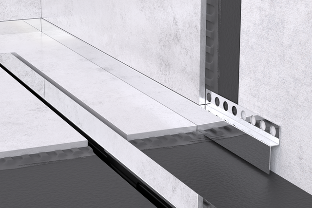 Profilo doccia a pavimento frontale argento lucido