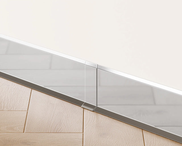 Battiscopa F e accessori in acciaio 270 cm - argento lucido