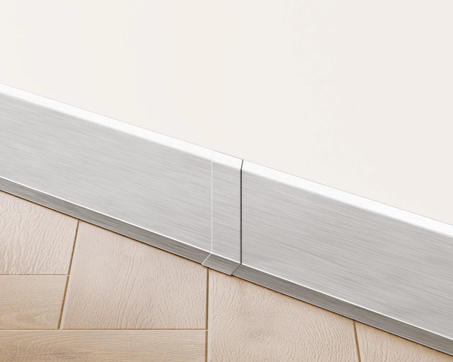 Sockelleiste F und Zubehör aus Stahl 270 cm - Satin Silber