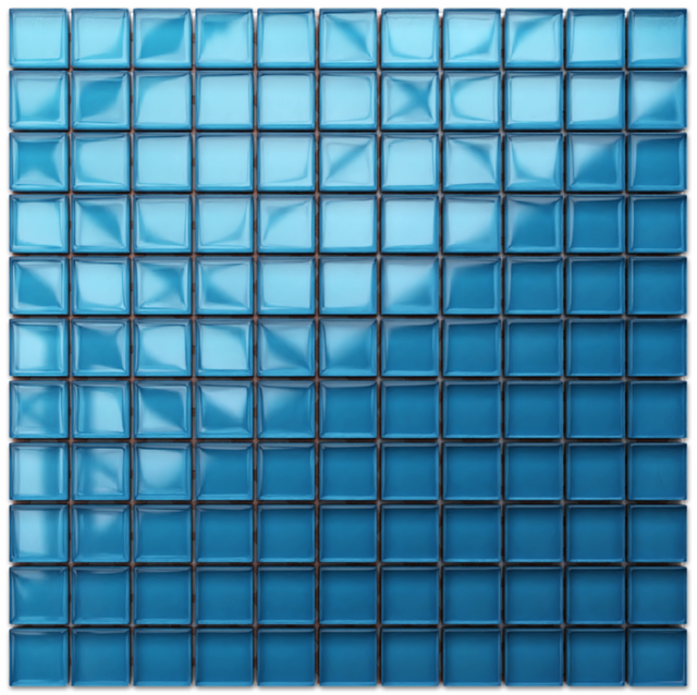 Mosaïque en verre sur filet pour salle de bain ou cuisine 30 cm x 30 cm - Sapphire seas