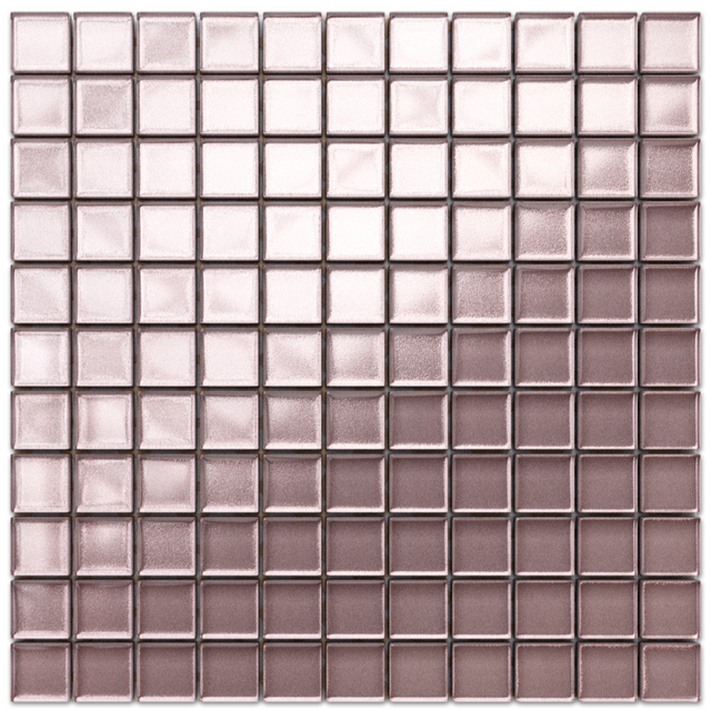 Glass mosaic on mesh for bathroom or kitchen 30 cm x 30 cm - Pink velvet