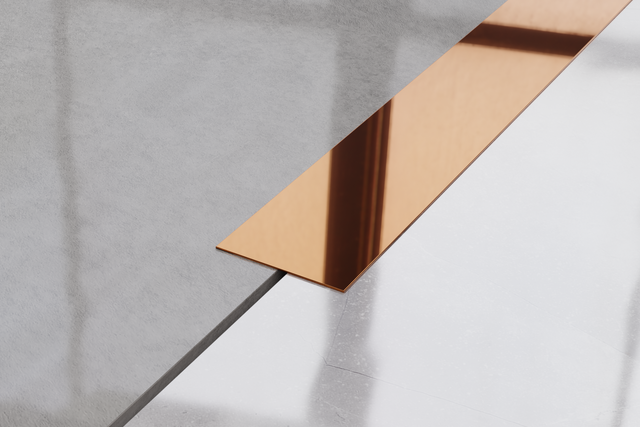 Dekorativer Streifen aus Edelstahl für Wände, glänzendes Kupfer