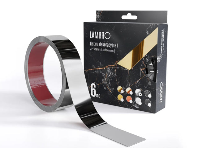 Selbstklebender Dekorstreifen, 6 m - Glänzendes Silber